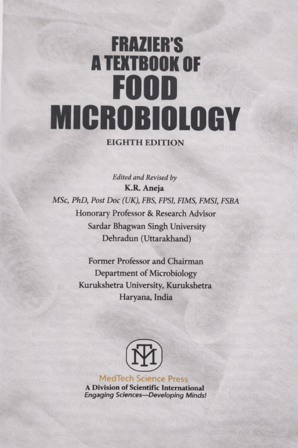 Frazier’s Textbook of Food Microbiology (8th Edition, Revised by K. R. Aneja, 2026) | Comprehensive Guide to Foodborne Pathogens, Spoilage & Safety for Food Science Students