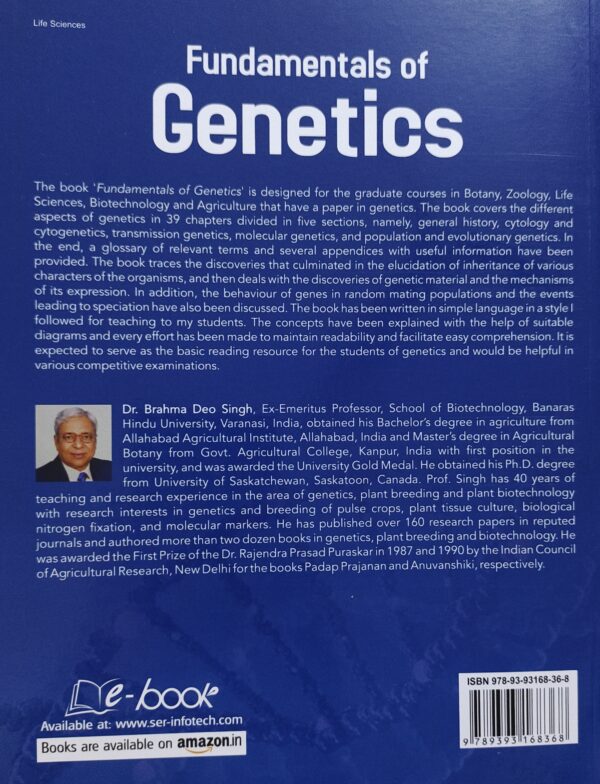Fundamentals Of Genetics 6Ed (Pb 2023) [paperback] Dr. B. D. Singh [Jan 01, 2022]