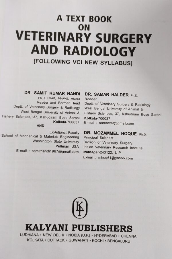 Textbook of Veterinary Surgery & Radiology | 2nd Edition (2026 Reprint) | Comprehensive Guide for BVSc, MVSc & Animal Science Students