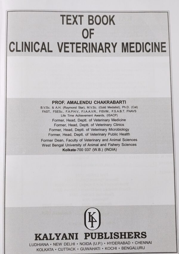 Kalyani Text Book of Clinical Veterinary Medicine by Amalendu Chakrabarti [paperback] Amalendu Chakrabarti [Apr 29, 2026]
