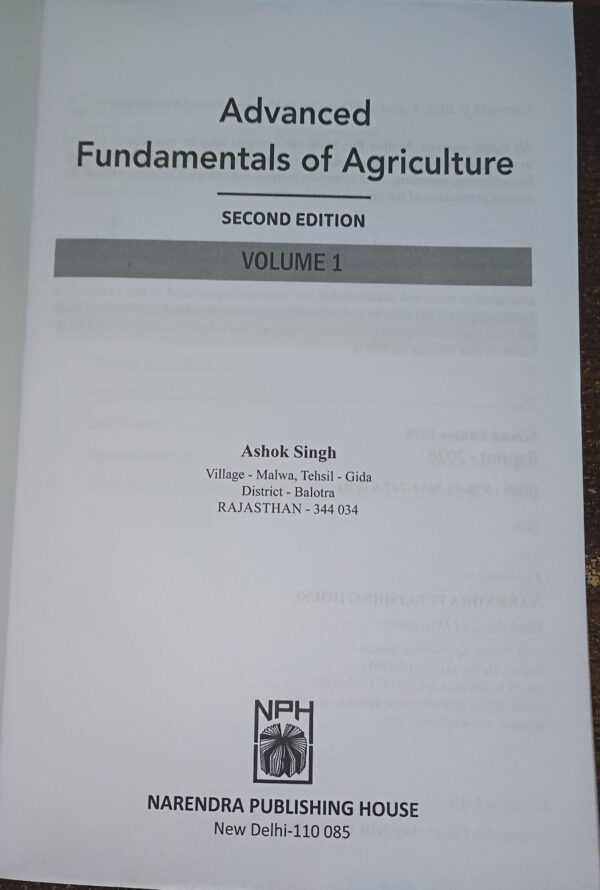 Advanced Fundamentals of Agriculture 2Vols Set 2nd Edition For Civil services, AO, AAO, RAEO, RHEO, AHO, BAO, HDO, ADA, School Lecturer, NABARD, ... SO, CUET PG, ICAR and Entrance Examinations [perfect] Ashok Singh Malwa [Oct 17, 2025]