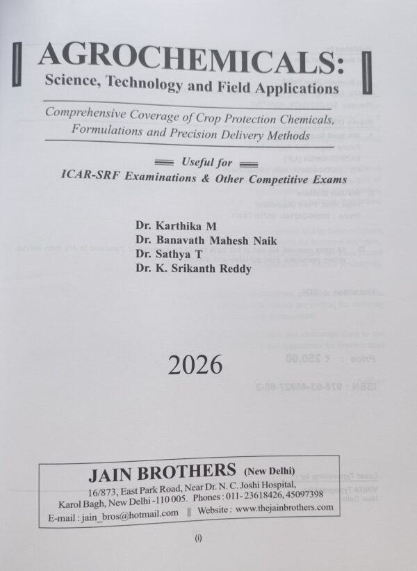 Agrochemicals: Science, Technology & Field Applications (1st Edition, 2026) | Comprehensive Guide for Agriculture Students, Researchers & Professionals