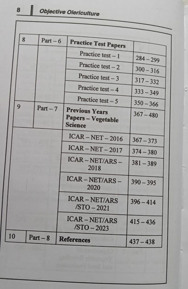 Oplus_131072 Objective Olericulture (5th Edition, 2026) – ICAR JRF/SRF, NET, ARS, SAU’s Exam Preparation Guide by K. Madhusudhan Reddy